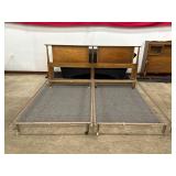 Mid-Century Modern Wooden King Bed Frame