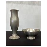 Boardman Pewter Vase and Bowl Set