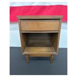 Mid-Century Wooden Nightstand w Drawer and Shelf