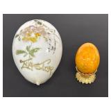 Victorian Milk-Glass Hand-Painted Easter Eggs