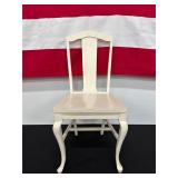 Painted Wooden Side Chair with Queen Anne Legs