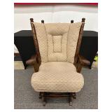 Upholstered Wooden Glider Rocking Chair