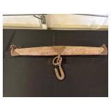 Vintage Wooden and Iron Yoke with Hook Attachment
