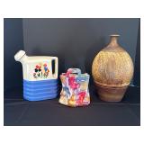 Group of Three Decorative Ceramic Vessels