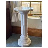 White Alabaster Pedestal with Octagonal Top