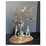 Metal Sculpture of Tree w/ Figures