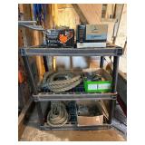 Plastic Storage Shelf with Contents