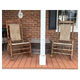Two Wooden Rocking Chairs and Storage Box