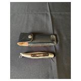 Fish Knife with Handle and Leather Case