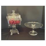 Two-Piece Clear Glass Serving Set