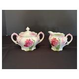 German Porcelain Sugar Bowl and Creamer Set