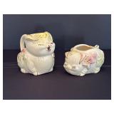 Ceramic Cat Creamer and Sugar Bowl