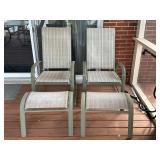 Set of Two Patio Chairs with Ottomans
