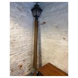 Wooden Post Lantern with Iron Bracket