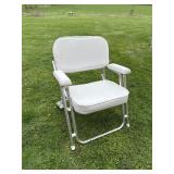 White Padded Aluminum Folding Chair
