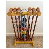 Wooden Croquet Set with Stand