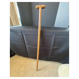 Wooden Cane w/ T-shaped Handle and Metal Tip
