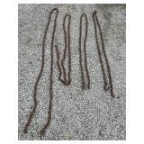 Set of Four Rusted Heavy-Duty Steel Chains