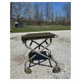 Metal Small Utility Cart with Worn Padded Top