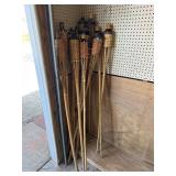 Lot of Bamboo Tiki Torches with Woven Design