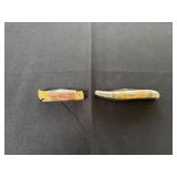 Pair of Folding Pocket Knives with Brass