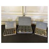 Set of Three Metal Organizer Boxes with Contents