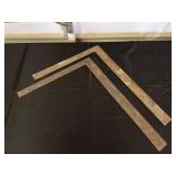 Set of Two Rusted Steel Carpenter Squares