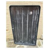 Large Black Drain Pan with Ribbed Design