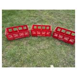 Set of Three Red Coca-Cola Plastic Crates