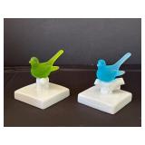 Frosted Glass Birds