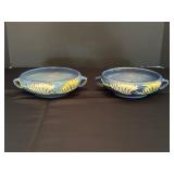 Pair of Roseville Pottery Fern Bowls