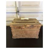Wooden Crate with Hinged Lid, Advertising Graphics