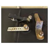 Lot of Three Steel Trailer Hitch Ball Mounts