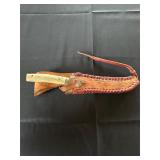 Custom Fixed-Blade Knife with Leather Sheath