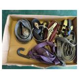 Box of Assorted Ratchet Straps and Hooks