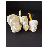 Set of Three Carved Tobacco Pipes