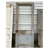 Vintage Wooden Farm Door with Diagonal Panel