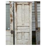 Vintage Wooden Farm Door with White Paint