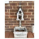 Wooden Birdhouse with Planter