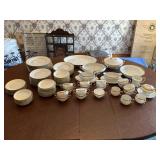 Gold-Trimmed Porcelain Dinnerware Set