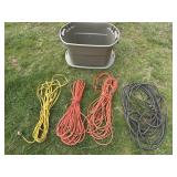 Collection of Extension Cords with Storage Bin