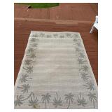 Outdoor Area Rug With Palm Tree Border