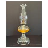 Vintage Glass Oil Lamp with Clear Chimney