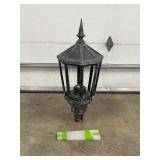 Black Metal Light Pole With Lantern Top