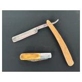 Straight Razor and Folding Knife Set