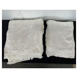 Two White Throw Blankets