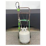 Propane Tank With Torch and Cart