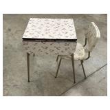 Mid-Century Folding Table and Chair Set