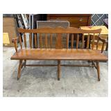 Wooden Bench w/ Spindle Back
