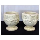 Decorative White Concrete Planters